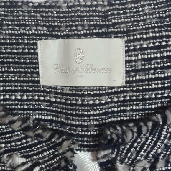 Women's Black and White Tweed Coat - IT 42 - Picture 3 of 5